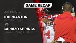 Recap: Jourdanton  vs. Carrizo Springs  2016
