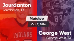 Matchup: Jourdanton vs. George West  2016