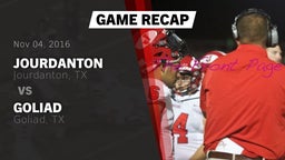 Recap: Jourdanton  vs. Goliad  2016
