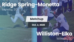 Matchup: Ridge Spring-Monetta vs. Williston-Elko  2020