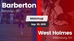 Matchup: Barberton vs. West Holmes  2016