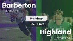 Matchup: Barberton vs. Highland  2020
