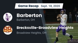 Recap: Barberton  vs. Brecksville-Broadview Heights  2020