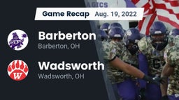 Recap: Barberton  vs. Wadsworth  2022