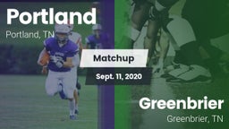 Matchup: Portland vs. Greenbrier  2020