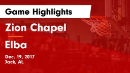 Zion Chapel  vs Elba  Game Highlights - Dec. 19, 2017