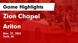 Zion Chapel  vs Ariton  Game Highlights - Nov. 27, 2023