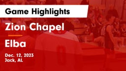 Zion Chapel  vs Elba  Game Highlights - Dec. 12, 2023