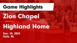 Zion Chapel  vs Highland Home Game Highlights - Jan. 10, 2024