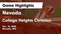 Nevada  vs College Heights Christian Game Highlights - Oct. 10, 2020