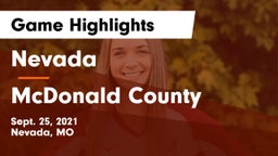 Nevada  vs McDonald County  Game Highlights - Sept. 25, 2021