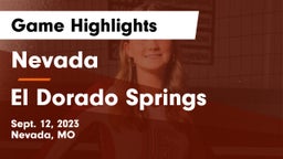 Nevada  vs El Dorado Springs  Game Highlights - Sept. 12, 2023
