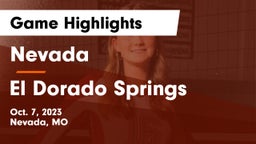 Nevada  vs El Dorado Springs  Game Highlights - Oct. 7, 2023