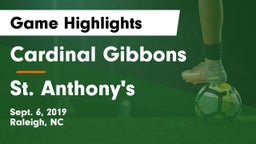 Cardinal Gibbons  vs St. Anthony's  Game Highlights - Sept. 6, 2019