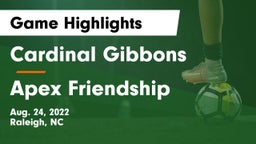 Cardinal Gibbons  vs Apex Friendship Game Highlights - Aug. 24, 2022