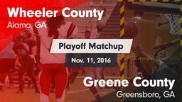 Matchup: Wheeler County vs. Greene County  2016