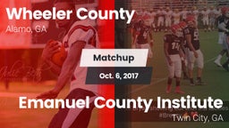 Matchup: Wheeler County vs. Emanuel County Institute  2017