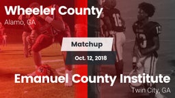 Matchup: Wheeler County vs. Emanuel County Institute  2018