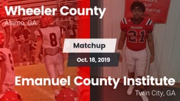 Matchup: Wheeler County vs. Emanuel County Institute  2019