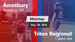 Matchup: Amesbury vs. Triton Regional  2016