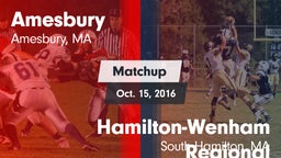 Matchup: Amesbury vs. Hamilton-Wenham Regional  2016