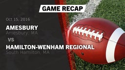 Recap: Amesbury  vs. Hamilton-Wenham Regional  2016