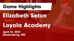 Elizabeth Seton  vs Loyola Academy  Game Highlights - April 24, 2022