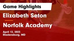 Elizabeth Seton  vs Norfolk Academy Game Highlights - April 12, 2023