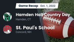 Recap: Hamden Hall Country Day  vs. St. Paul's School 2022