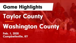 Taylor County  vs Washington County  Game Highlights - Feb. 1, 2020