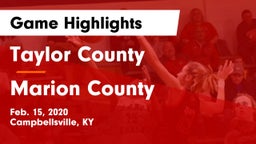 Taylor County  vs Marion County Game Highlights - Feb. 15, 2020