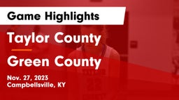 Taylor County  vs Green County Game Highlights - Nov. 27, 2023