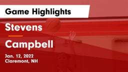 Stevens  vs Campbell  Game Highlights - Jan. 12, 2022