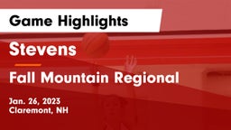 Stevens  vs Fall Mountain Regional  Game Highlights - Jan. 26, 2023