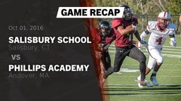 Recap: Salisbury School  vs. Phillips Academy  2016