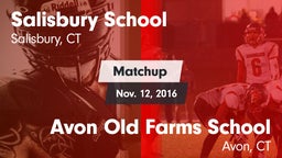 Matchup: Salisbury School vs. Avon Old Farms School 2016