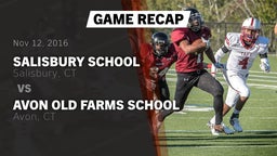 Recap: Salisbury School  vs. Avon Old Farms School 2016