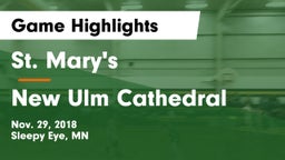 St. Mary's  vs New Ulm Cathedral Game Highlights - Nov. 29, 2018