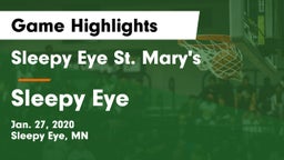 Sleepy Eye St. Mary's  vs Sleepy Eye  Game Highlights - Jan. 27, 2020