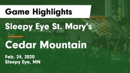 Sleepy Eye St. Mary's  vs Cedar Mountain Game Highlights - Feb. 24, 2020