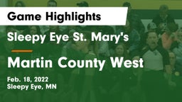 Sleepy Eye St. Mary's  vs Martin County West  Game Highlights - Feb. 18, 2022