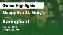 Sleepy Eye St. Mary's  vs Springfield  Game Highlights - Feb. 14, 2023