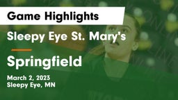 Sleepy Eye St. Mary's  vs Springfield  Game Highlights - March 2, 2023