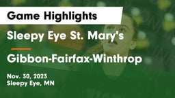 Sleepy Eye St. Mary's  vs Gibbon-Fairfax-Winthrop  Game Highlights - Nov. 30, 2023
