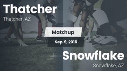 Matchup: Thatcher vs. Snowflake  2016