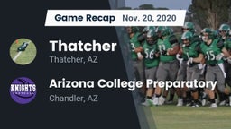 Recap: Thatcher  vs. Arizona College Preparatory  2020
