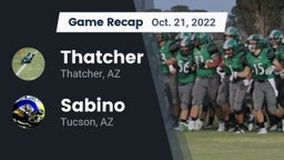 Recap: Thatcher  vs. Sabino  2022