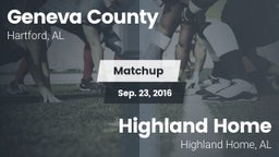 Matchup: Geneva County vs. Highland Home  2016