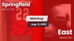 Matchup: Springfield vs. East  2018