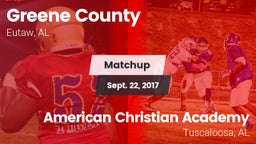 Matchup: Greene County vs. American Christian Academy  2017